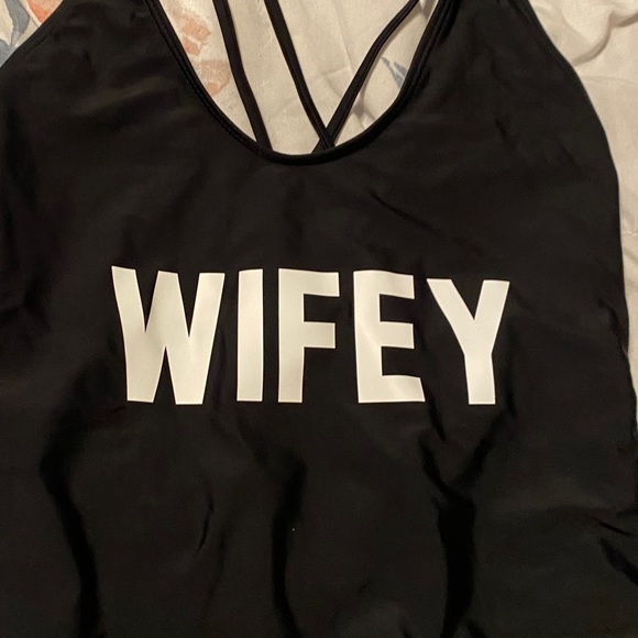 WIFEY Bride One Piece Bathing Suit - Black Size M - Picture 4 of 4